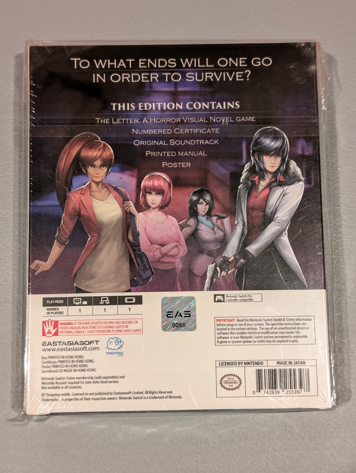 The Letter – A Horror Visual Novel Limited Edition (Nintendo Switch) New -Sealed