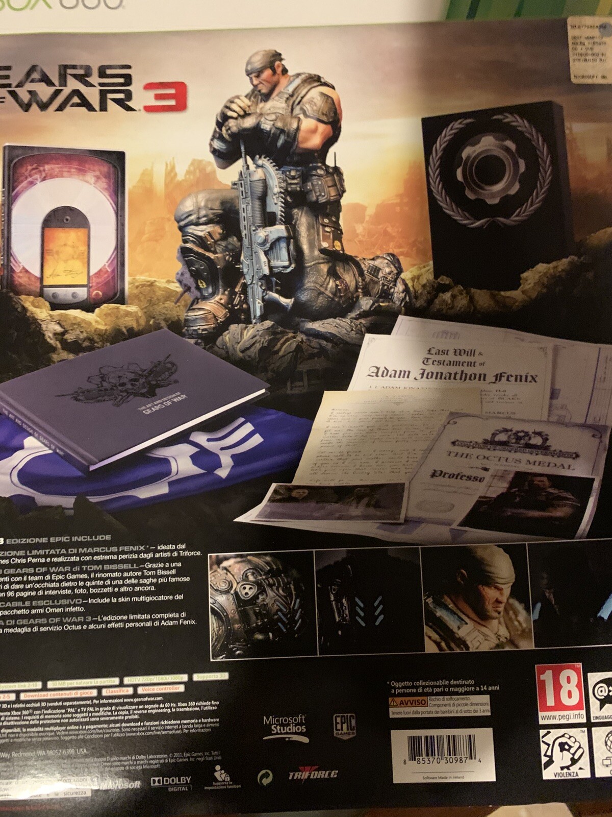 Game XBOX 360 GEARS OF WAR 3 COLLECTOR’s EDITION Marcus Fenix statue NEW