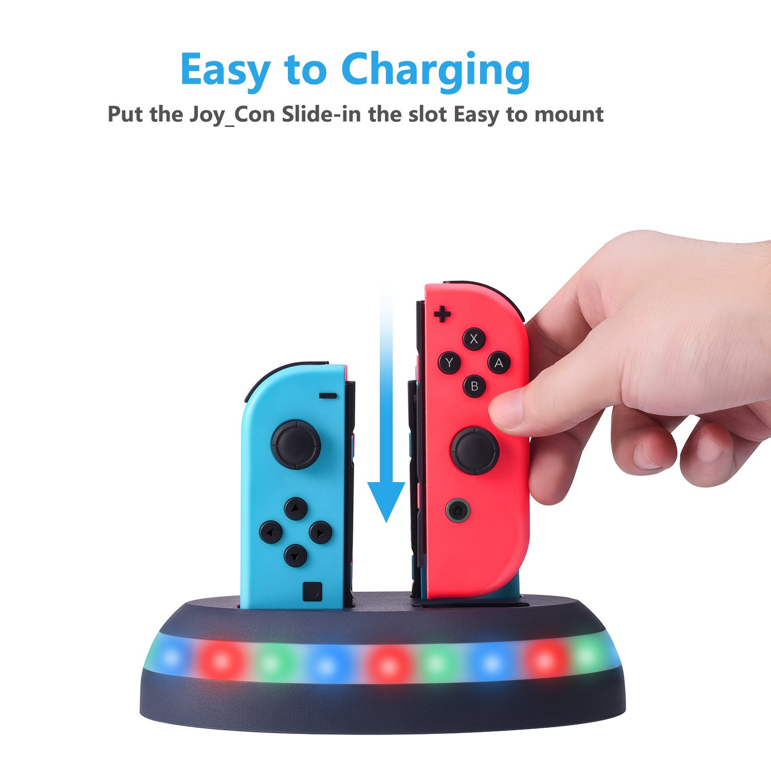 4 Slot Charging Stand DC 5V 2A Fast Charge Dock For Switch Joy-Con Gamep