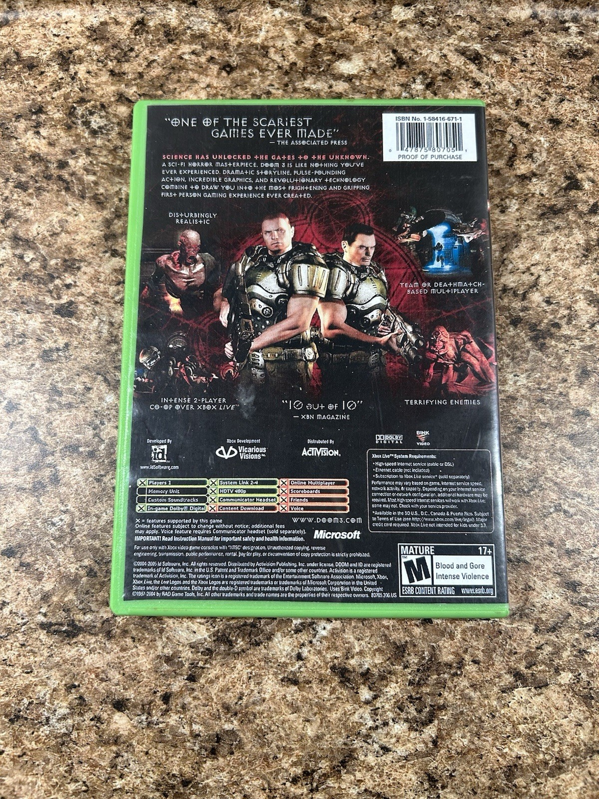 Doom 3 (Microsoft Xbox, 2005) – No Manual