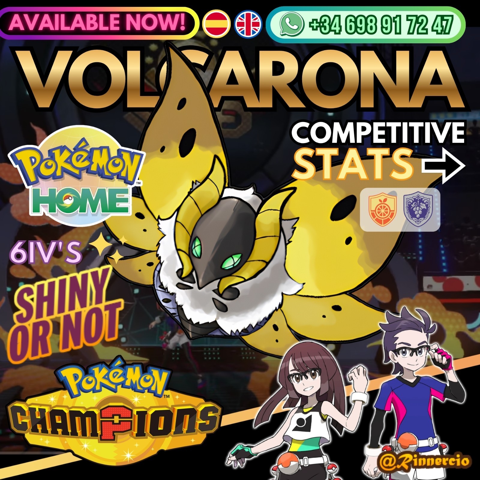 Volcarona 6IVs Shiny Competitive VGC for Pokemon Champions and Home