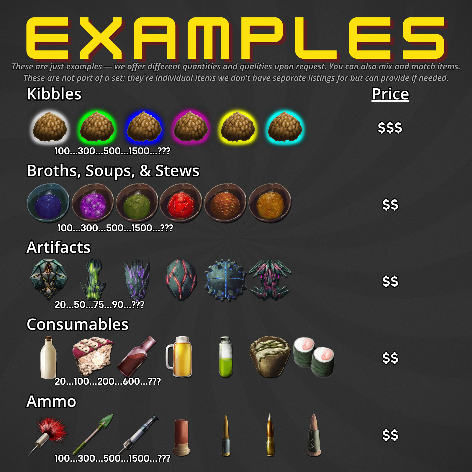 Ark Ascended PvE Custom Order Tell us what you need, read description