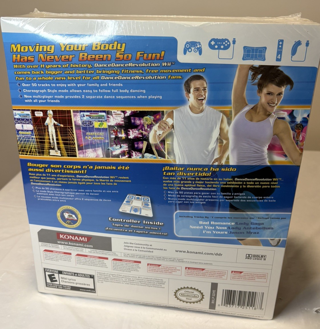 Sealed in Box Nintendo Wii Dance Dance Revolution Game, Controller And Game Pad