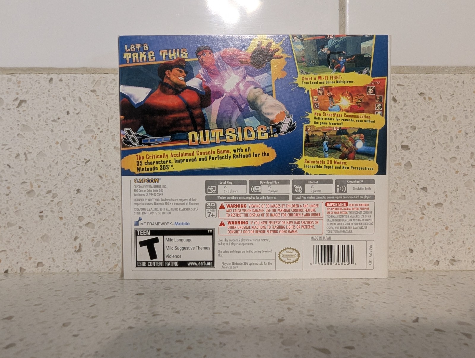 Super Street Fighter IV 3D Edition Nintendo 3DS CIB Manual