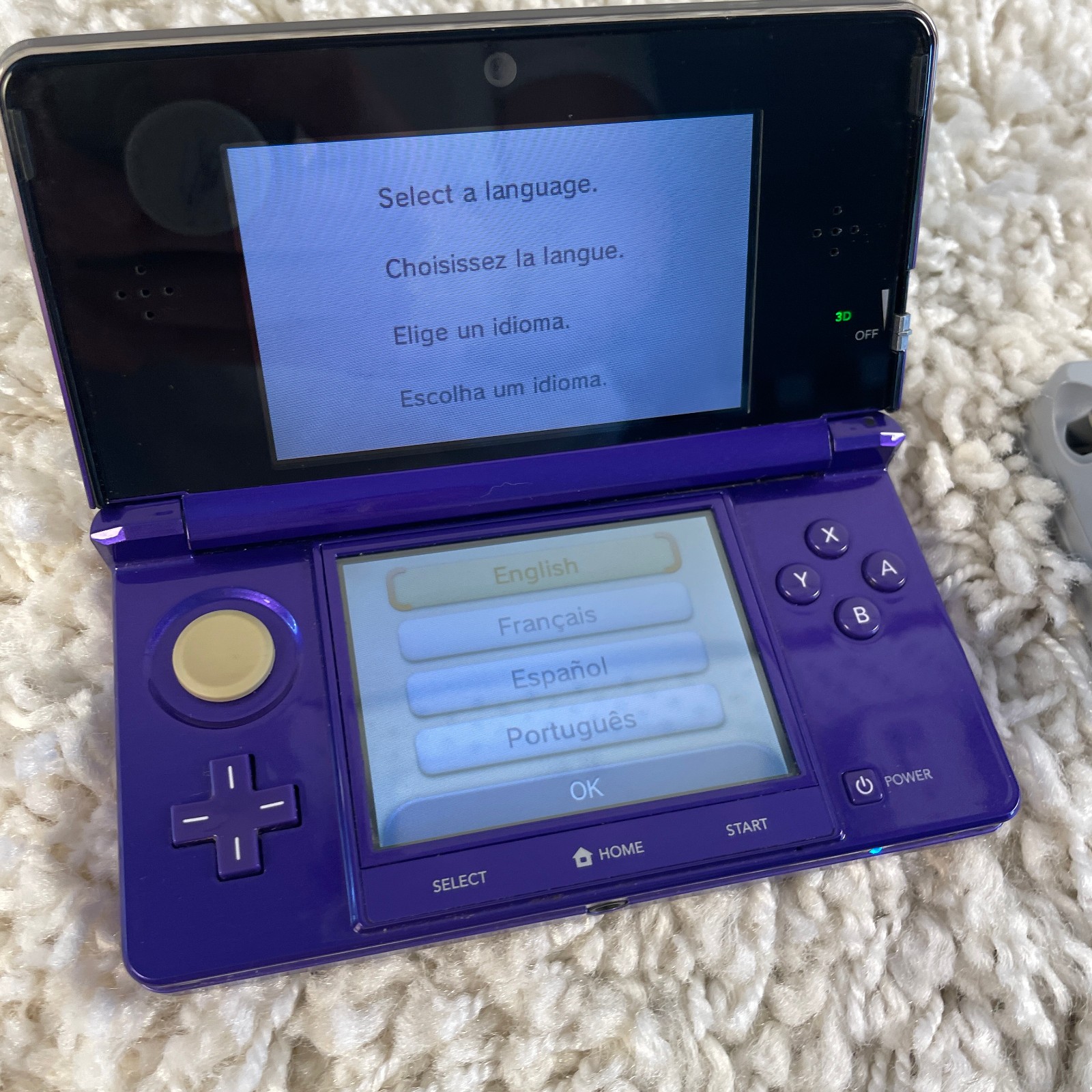 Nintendo 3DS Midnight Purple Handheld Console System CTR-001 Tested