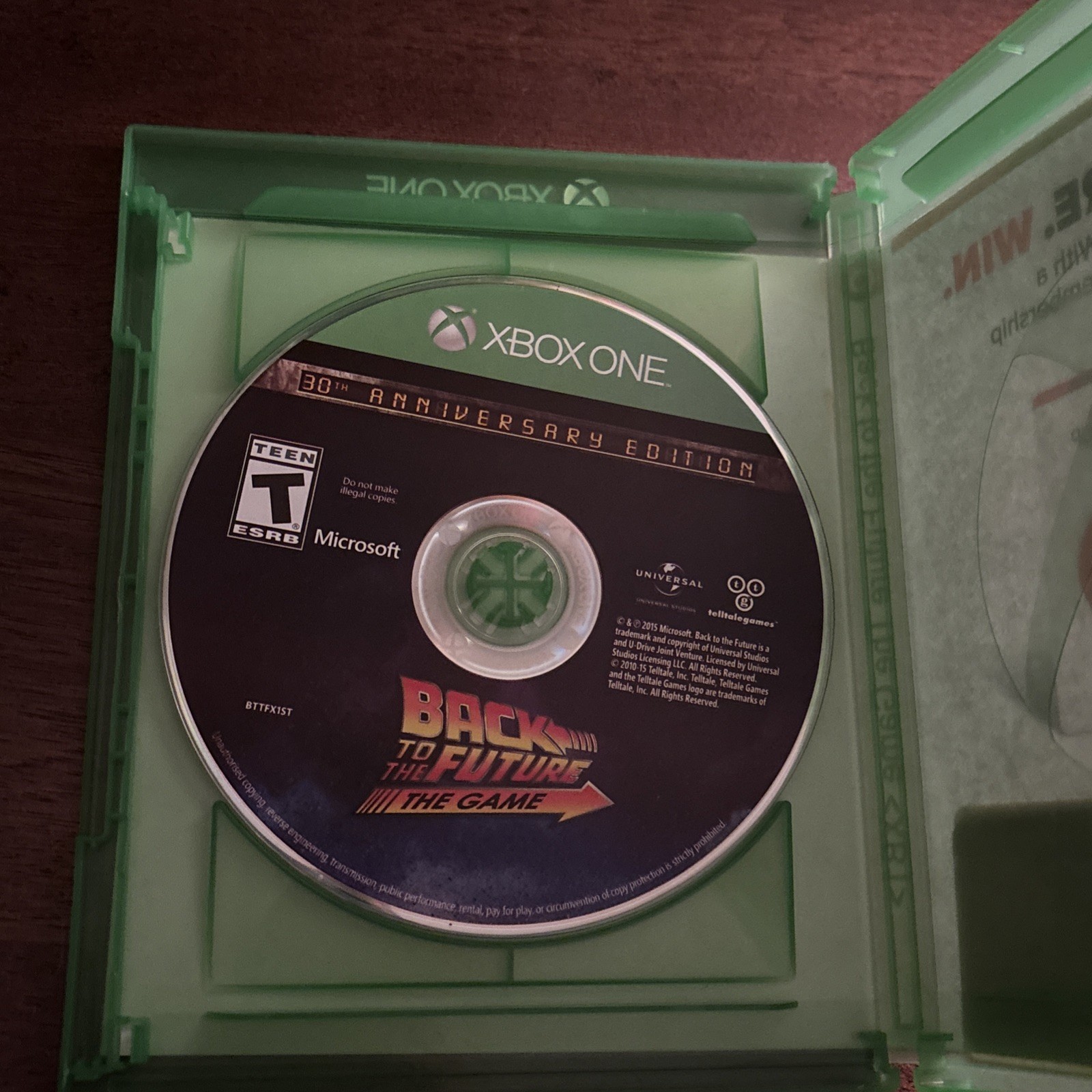 Back to the Future: The Game 30th Anniversary Edition (Xbox One, 2015) Disc Only