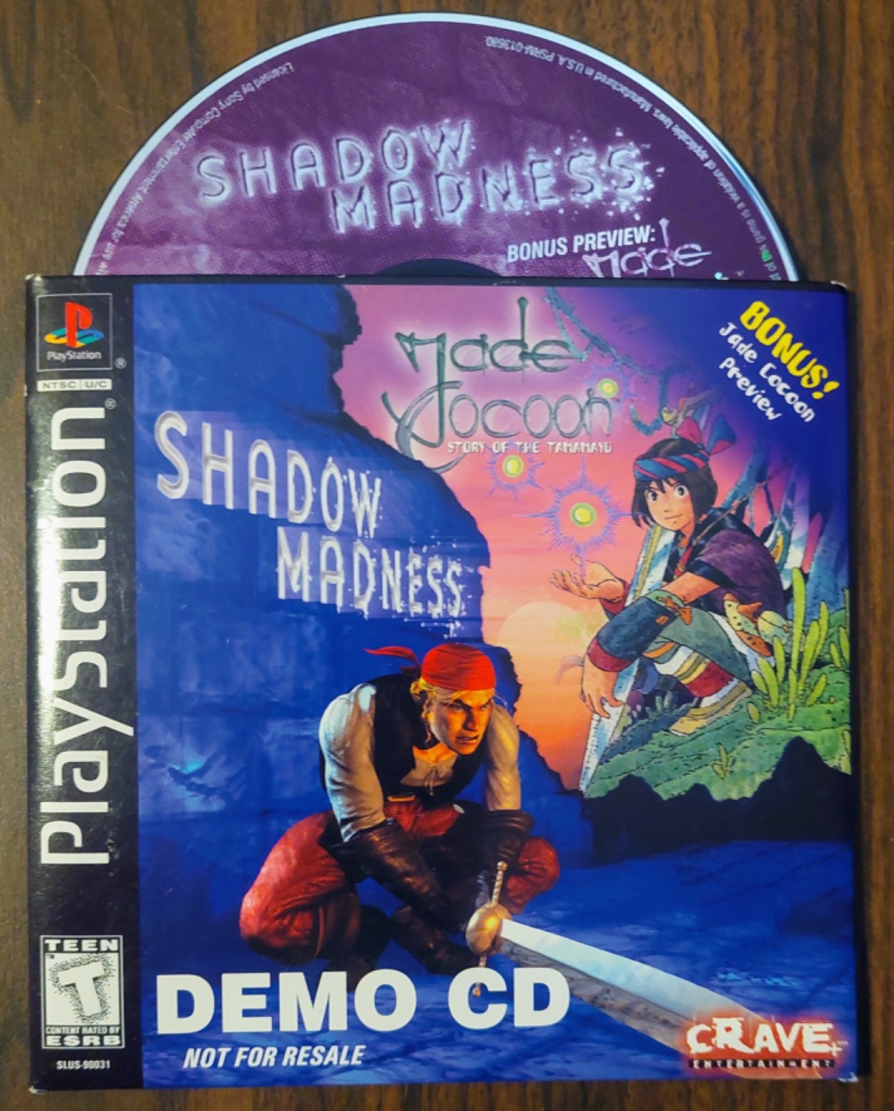 SHADOW MADNESS Demo CD w/ JADE COCOON Preview (Sony PlayStation, 1999) – Tested