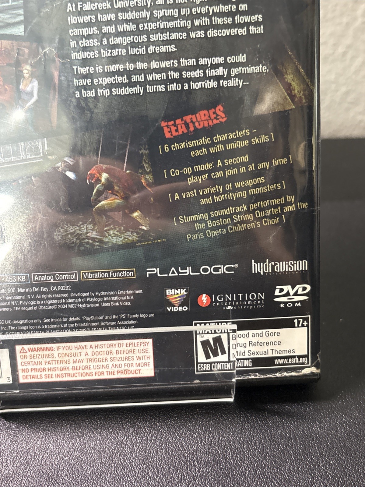 Obscure: The Aftermath (Sony PlayStation 2, 2008) CIB Tested Working See Pics