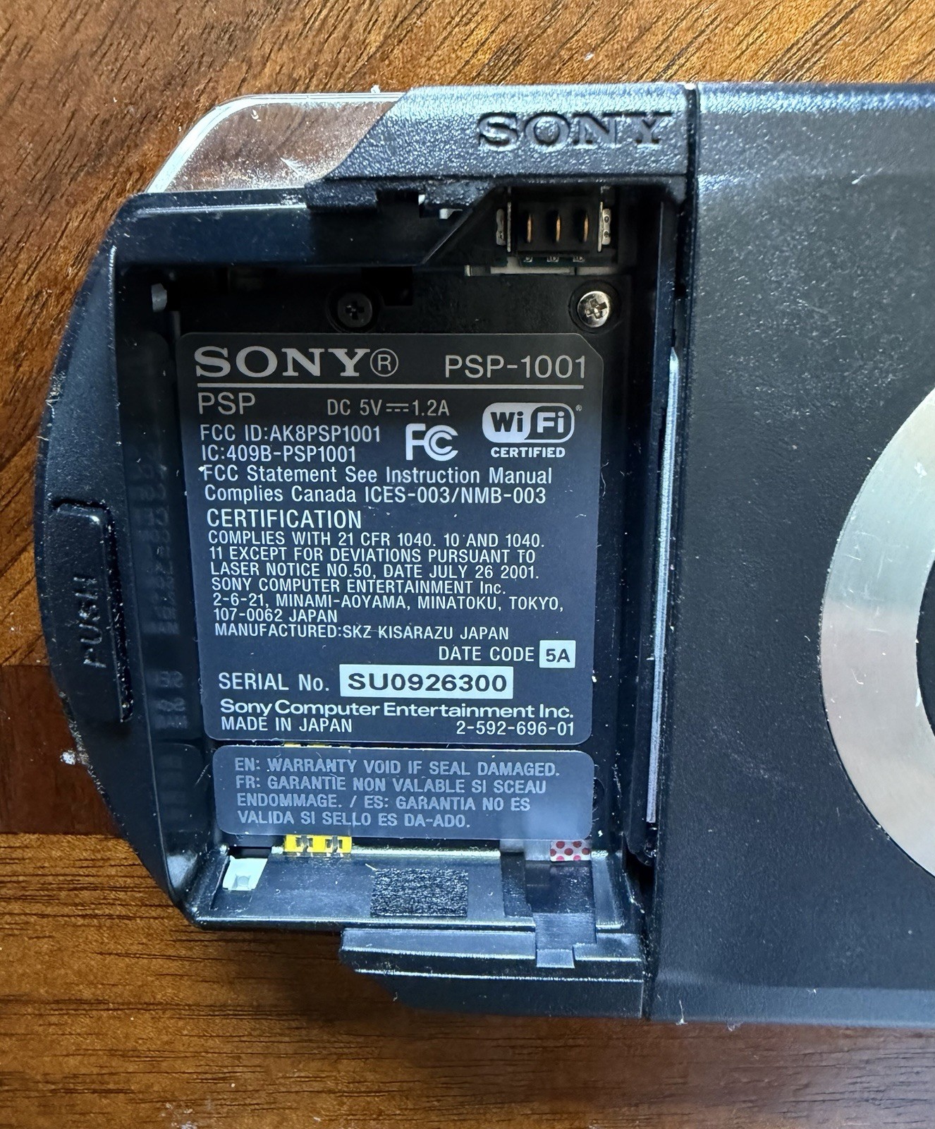 Sony PlayStation Portable PSP, Tested, Missing Battery