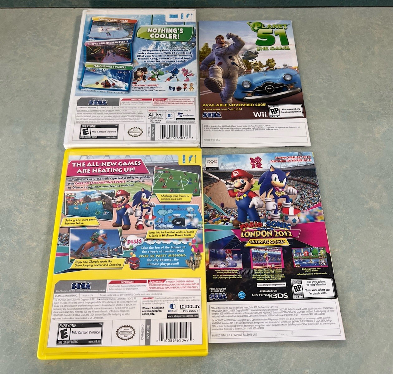 Lot Mario & Sonic at the London 2012 Olympic Games AND Winter Games Nintendo Wii