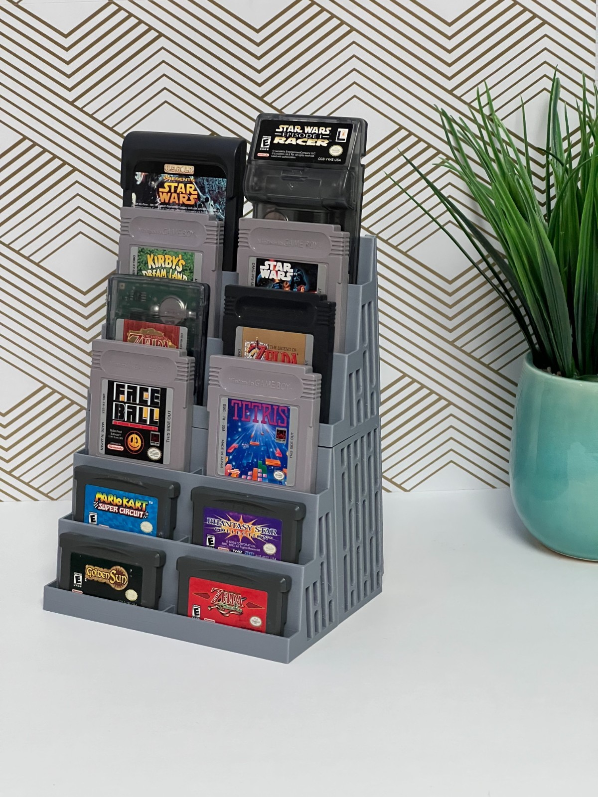 Nintendo Gameboy, GBC, GBA and Sega GameGear Modular Stacking Display, 3D Print
