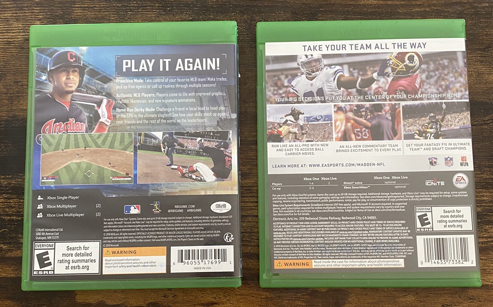 2 Games: R.B.I. 18 Baseball & Madden 17 Microsoft XBOX One – Tested – NICE Cond.