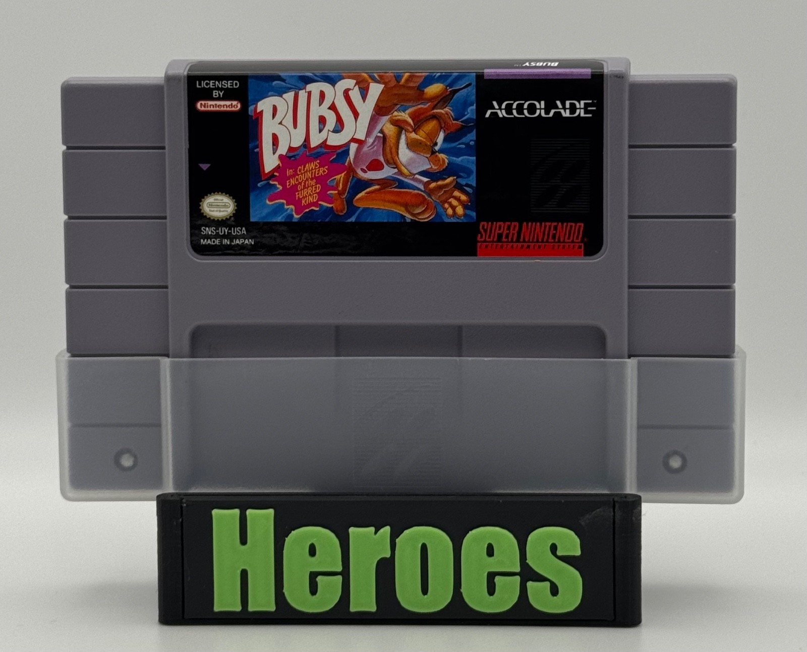 Super Nintento SNES Bubsy, Game, Box, Instructions, Verified Working
