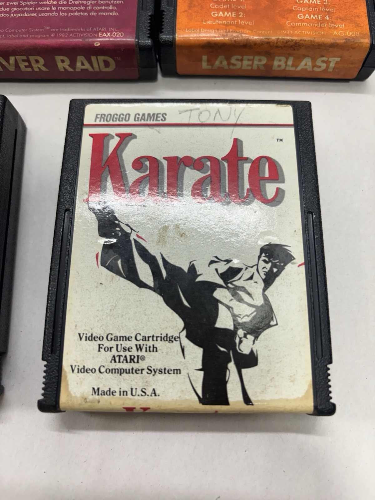 Vintage Atari 2600 Lot 5 Joust River Raid Freeway Laser Blast Karate Tested