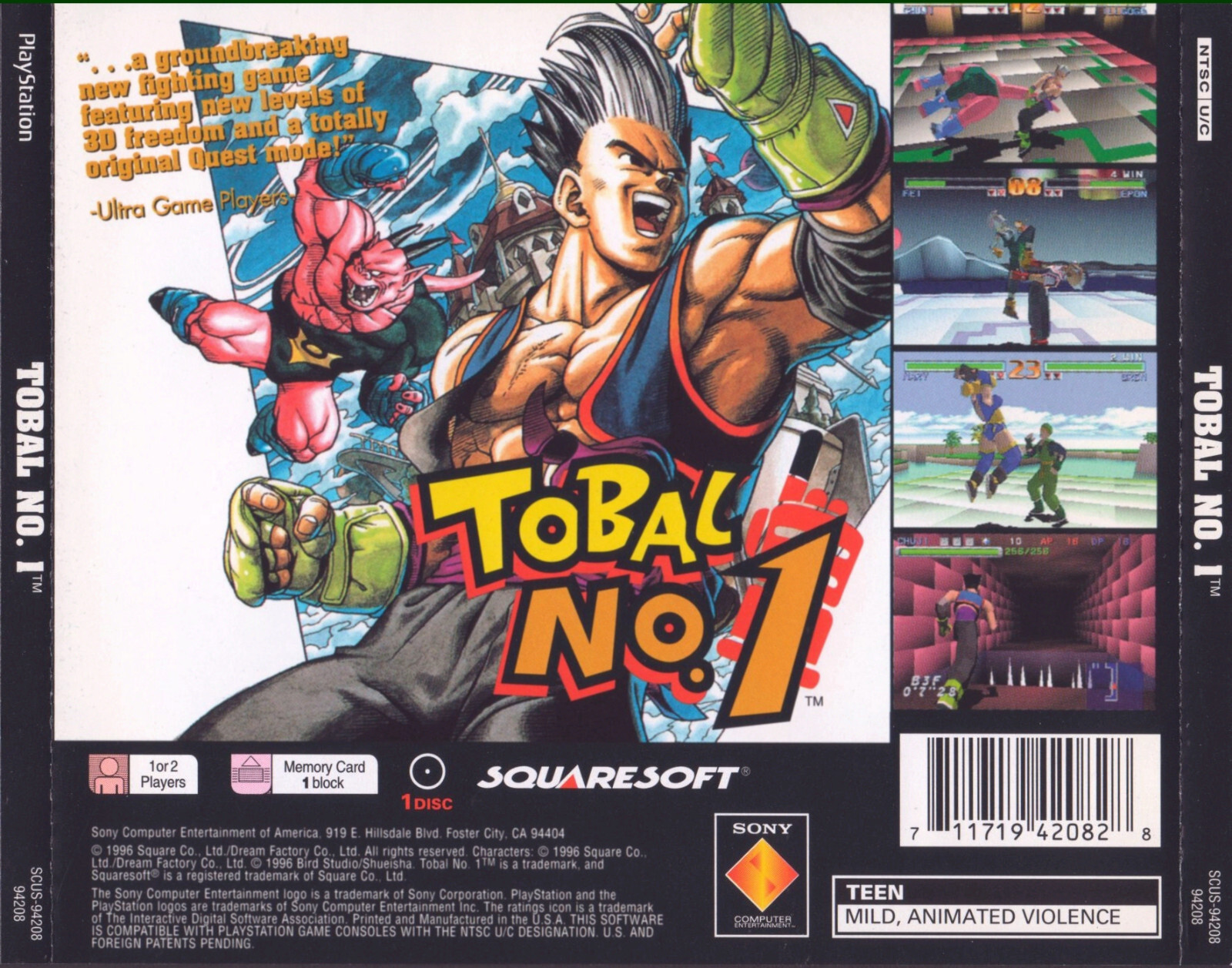 TOBAL#1(PS1,1996)USED,GAME DISC IN GOOD CONDITION!SEE PICS!READ!