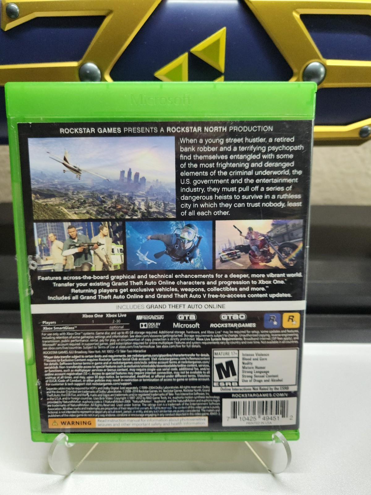 [CIB] [FREE Shipping] Grand Theft Auto V (GTA Series) Xbox One -Tested NO MAP