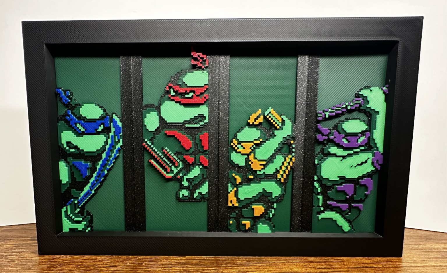 Teenage Mutant Ninja Turtles NES Wall Art • 3D Character Lineup • Retro Gaming