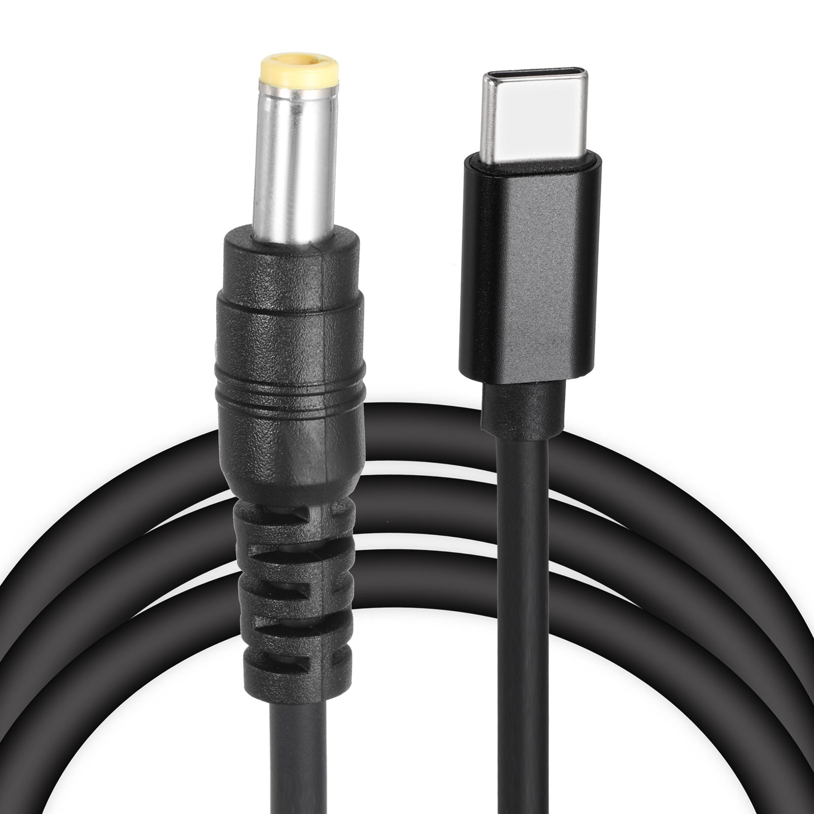 5FT USB C to DC PD Power Fast Charging Cable, 5.5×2.5mm 65W/12V(Black)
