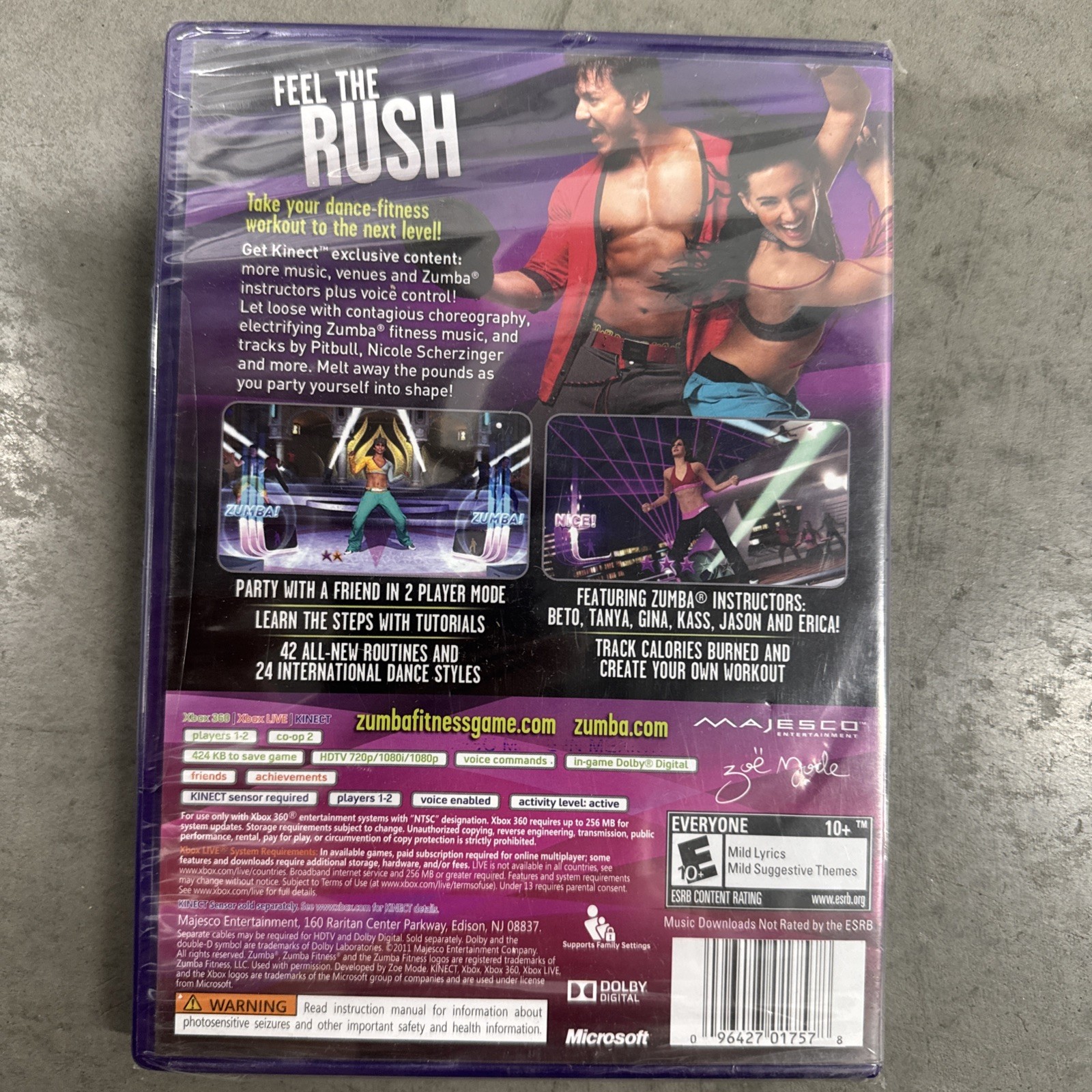 ð Zumba Fitness Rush (Microsoft Xbox 360, 2012) Sealed