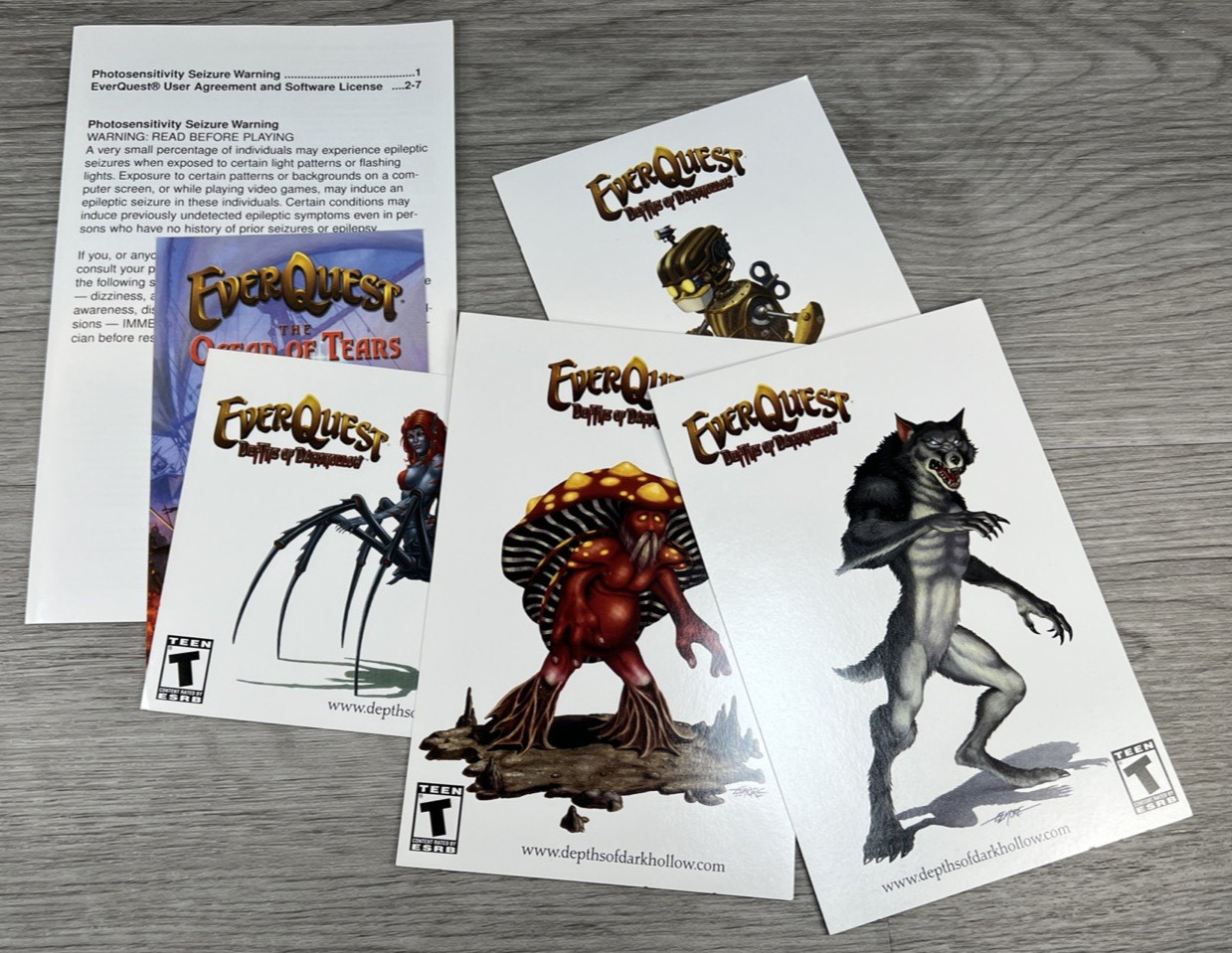 EverQuest: Depths of Darkhollow (PC, 2005) Expansion Pack W/ 4 Post Cards