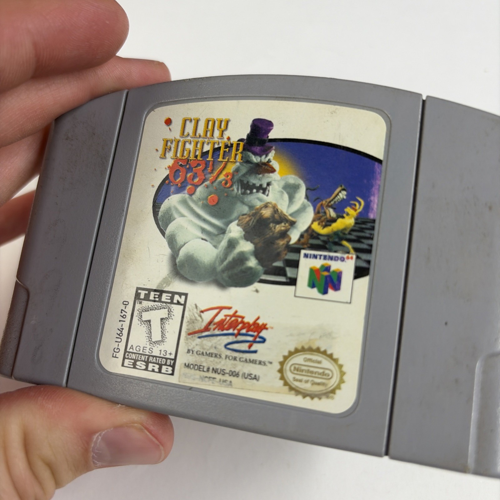 Clay Fighter 63 1/3 (Nintendo 64, 1997) N64 Tested Works And Authentic