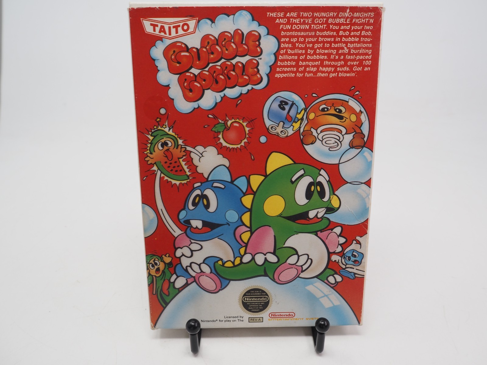 Bubble Bobble (Nintendo NES, 1988) CIB Complete W/ Inserts, Manual & Styrofoam