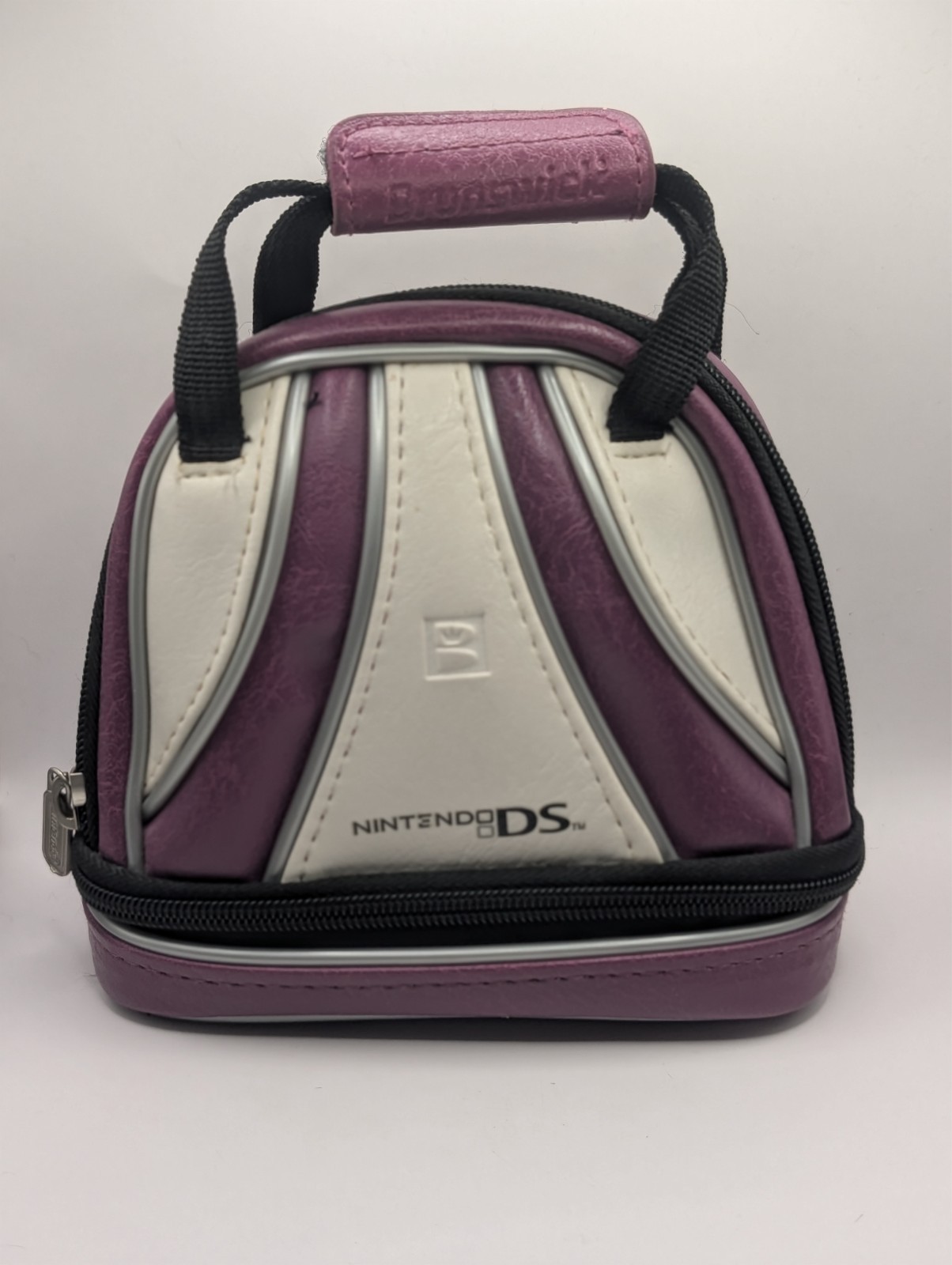 Nintendo 3DS Lite Mini Brunswick Bowling Ball Bag Carrying Case Purple & White