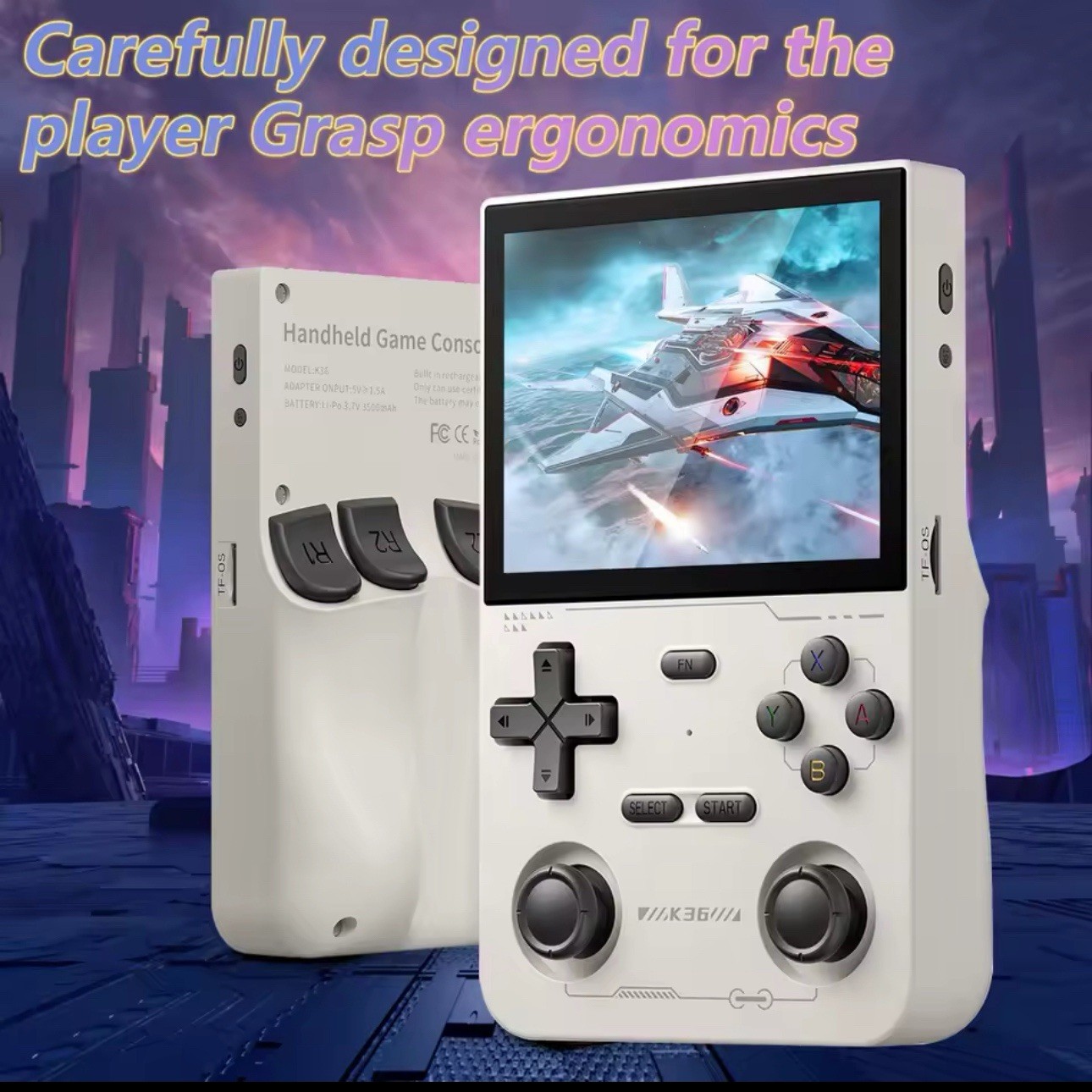 GAMINJA K36 Handheld Game Console 3.5Inch IPS 640×480 Screen Built in 64GB