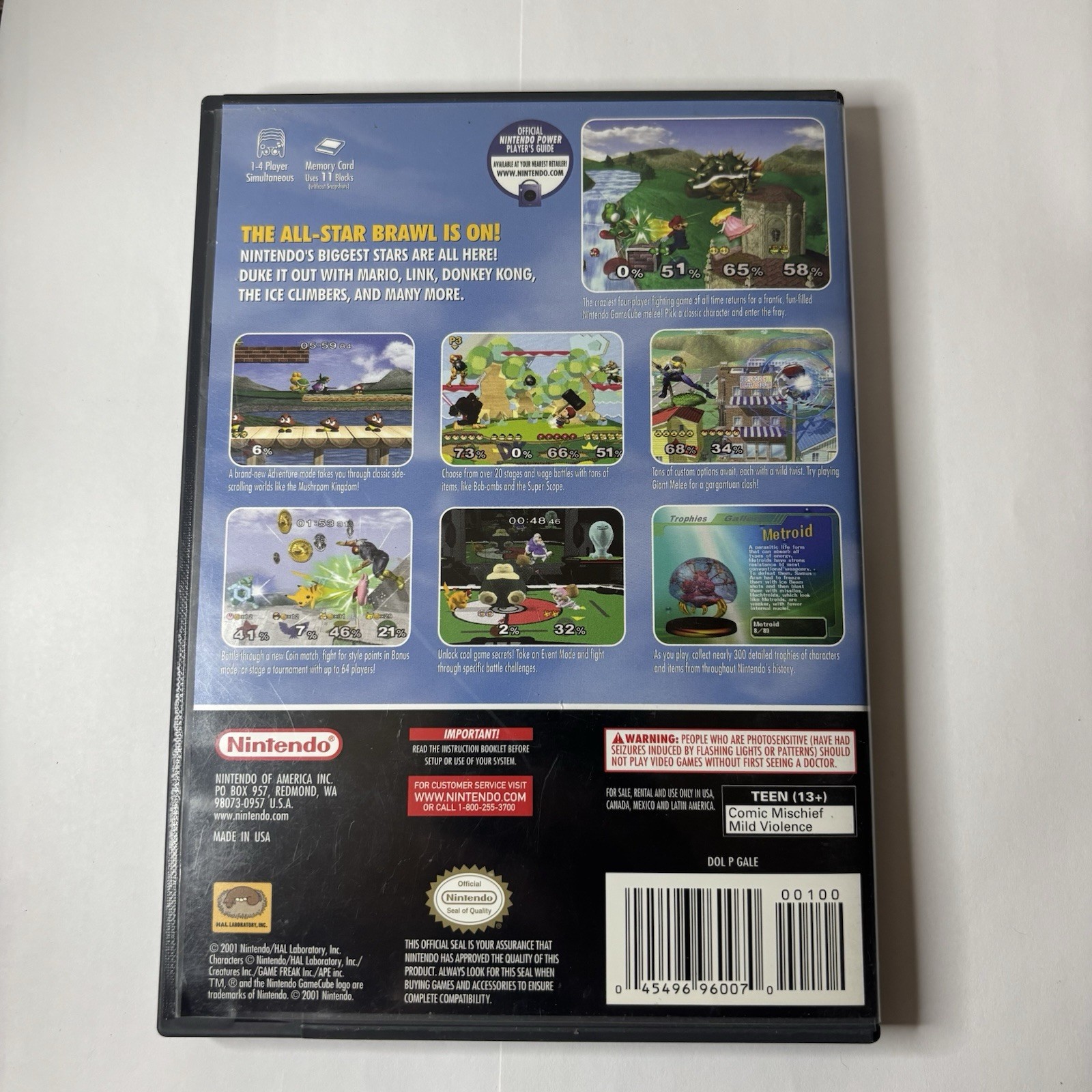 *NO GAME* Super Smash Bros Melee (Nintendo GameCube, 2001) OEM Case + Manual