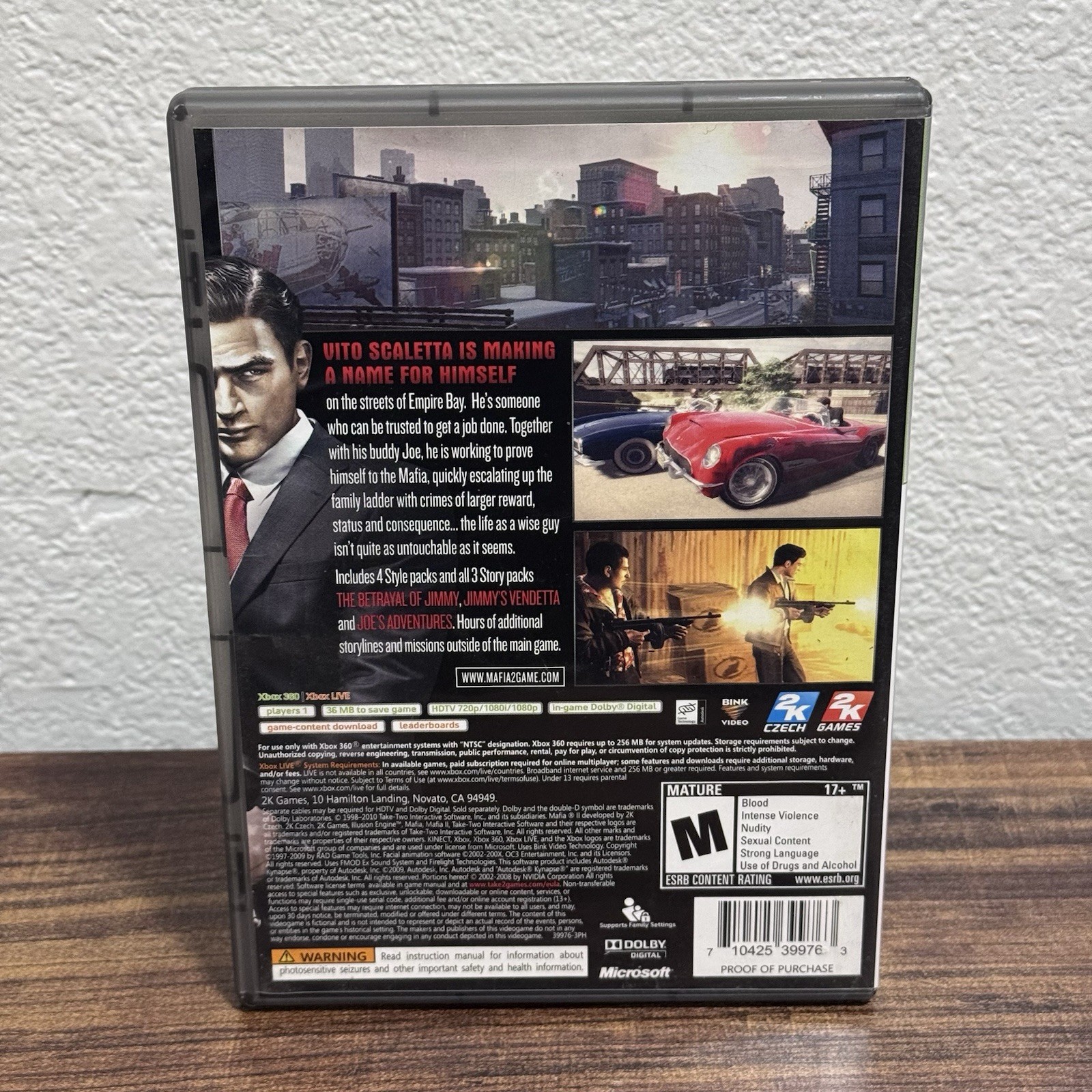 Mafia 2 II (Xbox 360,2010) Manual And Map Included Platinum Hits – Working