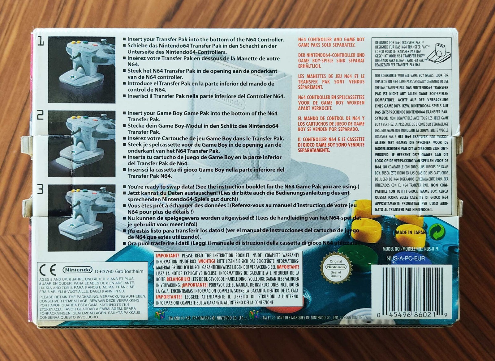 Transfer Pak N64 Nintendo 64 PAL EUR Complete Without Insert Combined Shipping