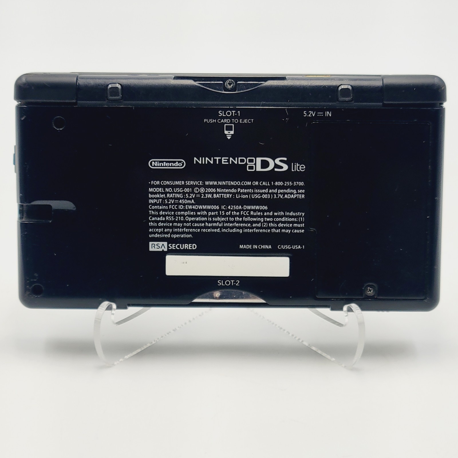 Nintendo DS Lite Handheld System w/ Charger & 5 Games – Onyx Black – TESTED