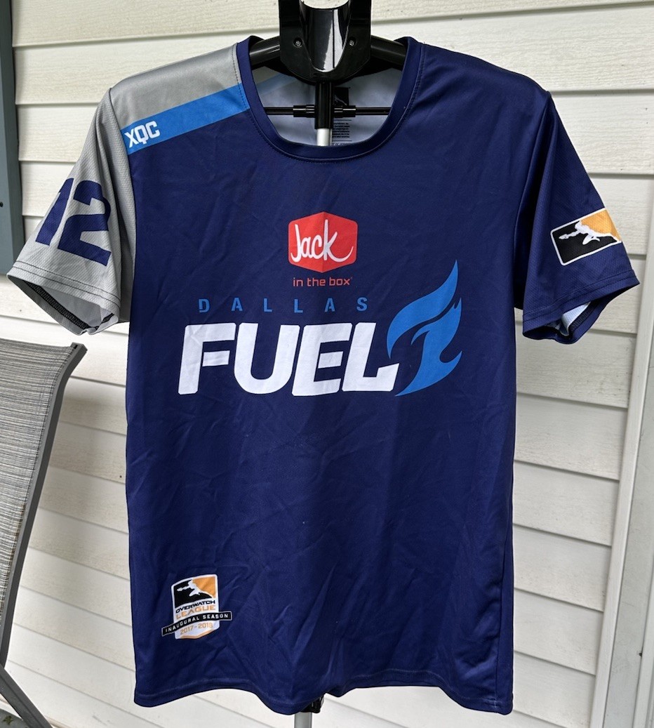 2017-18 Overwatch League XQC Dallas Fuel Jersey Large Inaugural Gamer Rare USA