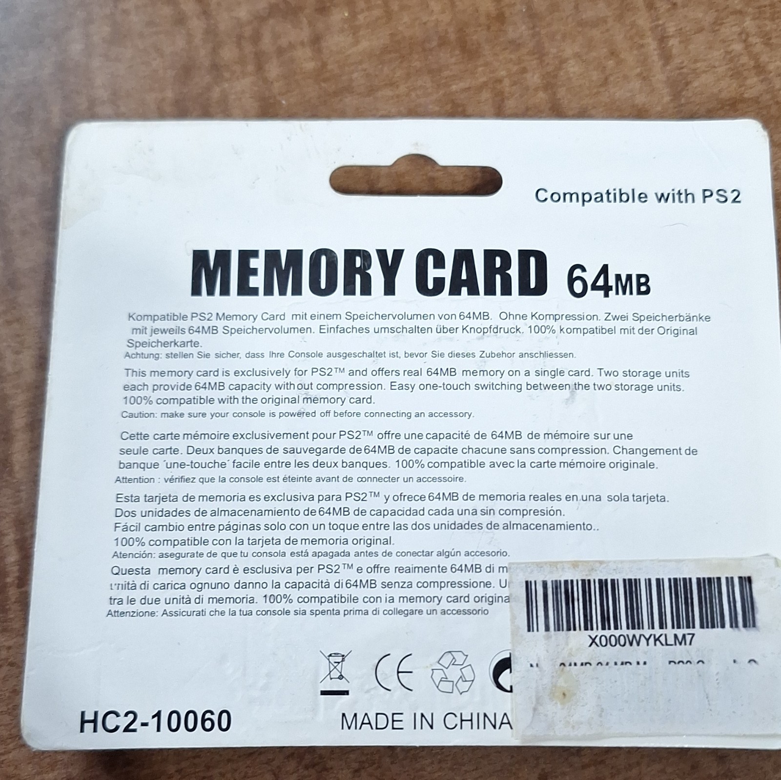 64MB Memory Card for Sony PlayStation 2 Black External Attachment HC2-10060