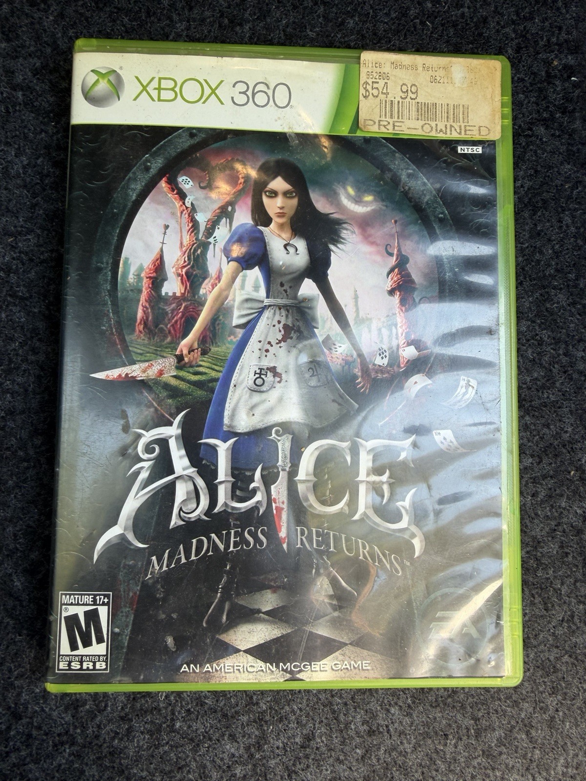 Alice Madness Returns X-BOX 360 EDITION X-BOX 360 GAME DISC And Case NES Hq