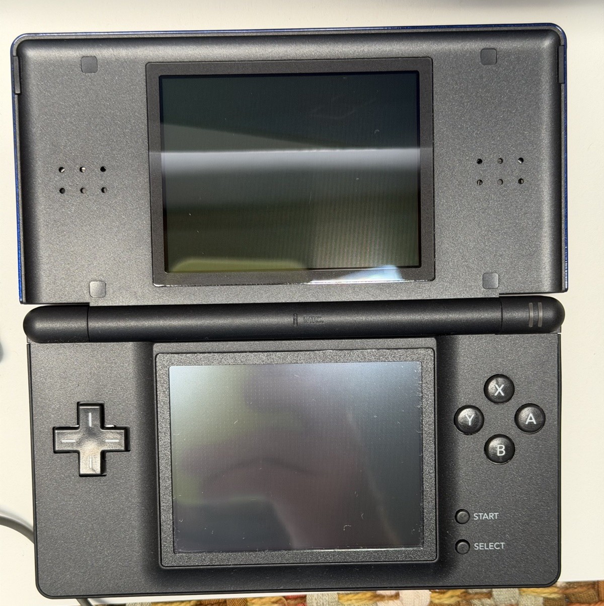 Nintendo DS Lite Cobalt Blue & Black System in Box w/Charger Excellent Mint!