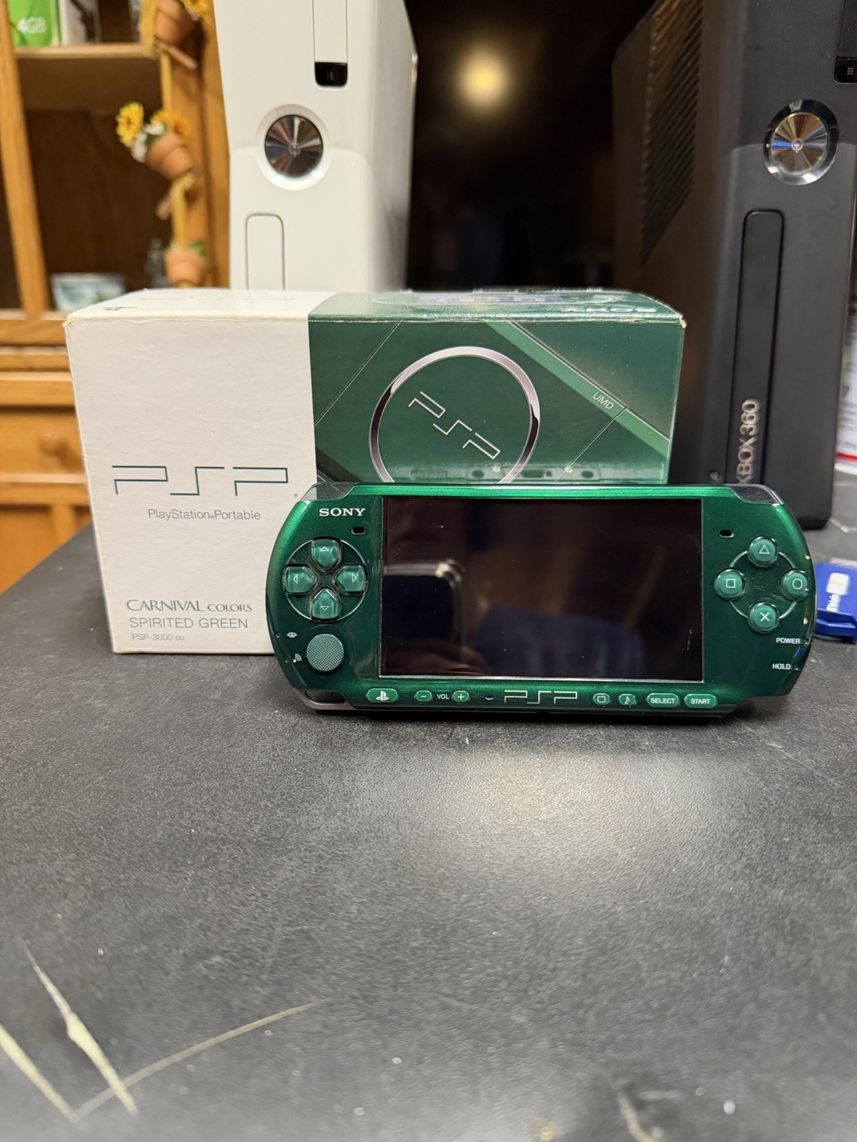 Sony PSP-3000 Handheld System Spirited Green CIB Upgraded Battery Charger 128GB