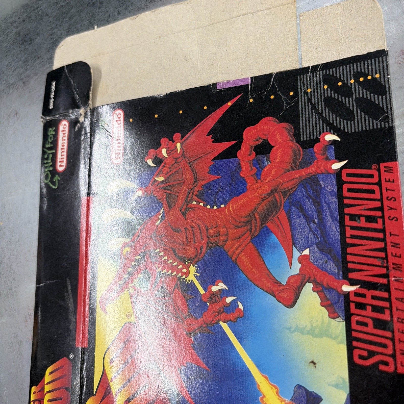 Super Metroid (Super Nintendo | SNES) Authentic BOX ONLY UPC Cut Out