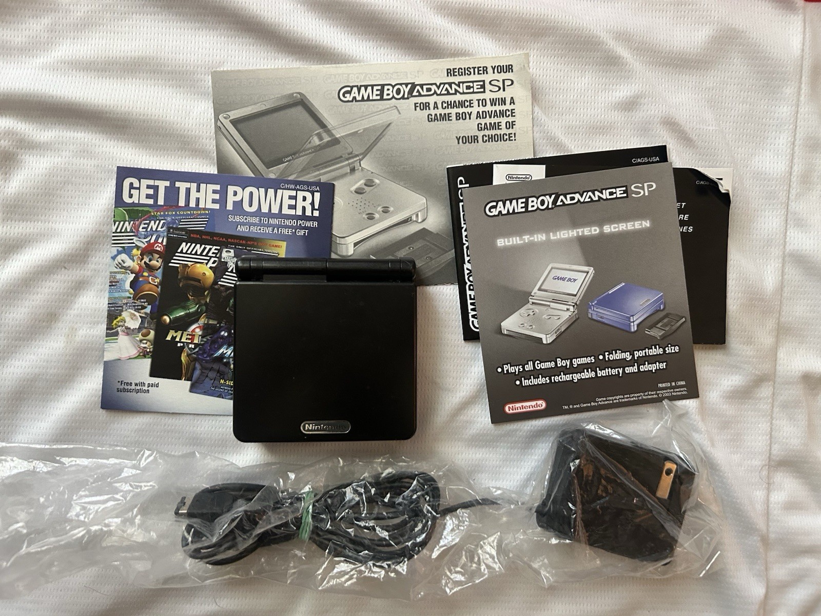 Nintendo GameBoy Advance SP Onyx Black Handheld Game System CIB W/ Manuals