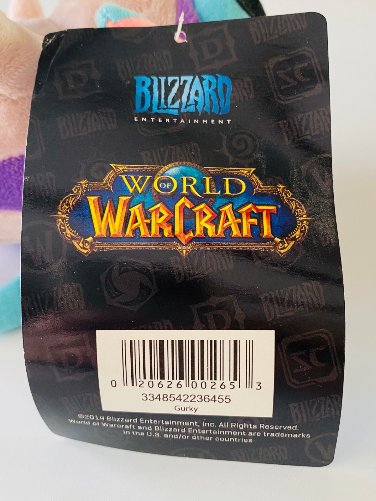 World of Warcraft GURKY Murloc Plush Blizzard 2015 Blizzcon Pink w/ Bag & Tag