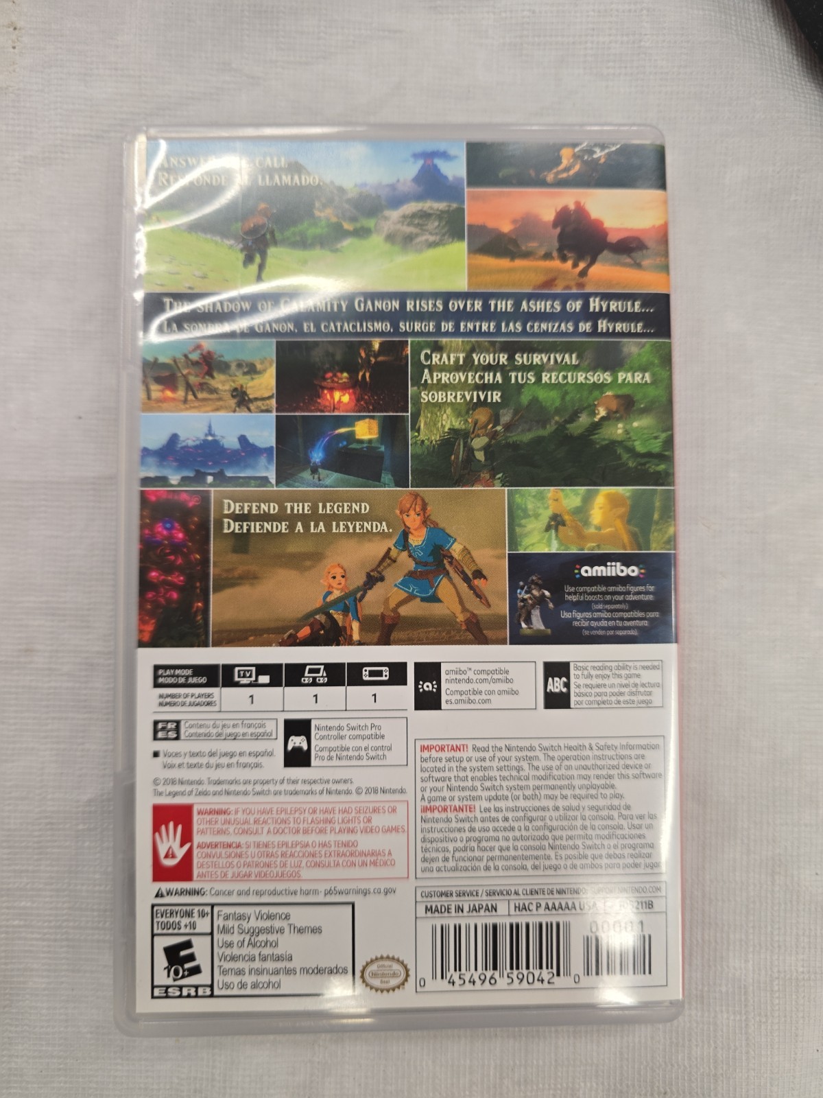 The Legend of Zelda Breath of the Wild Nintendo Switch Adult Owned