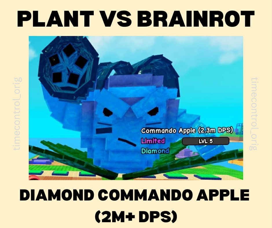 3.5m+ dps Diamond Commando Apple | Plants vs Brainrot | PVB | Cheapest and Fast