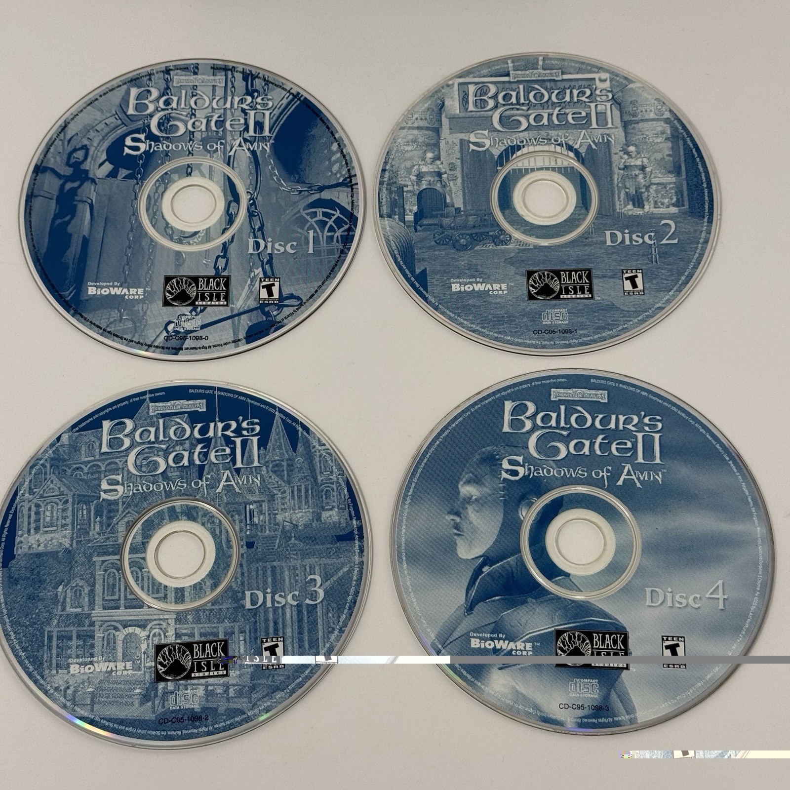 Baldur’s Gate 2 II: Shadows of Amn (PC, 2000) 4 Disc Set , Manual, & Guide Book