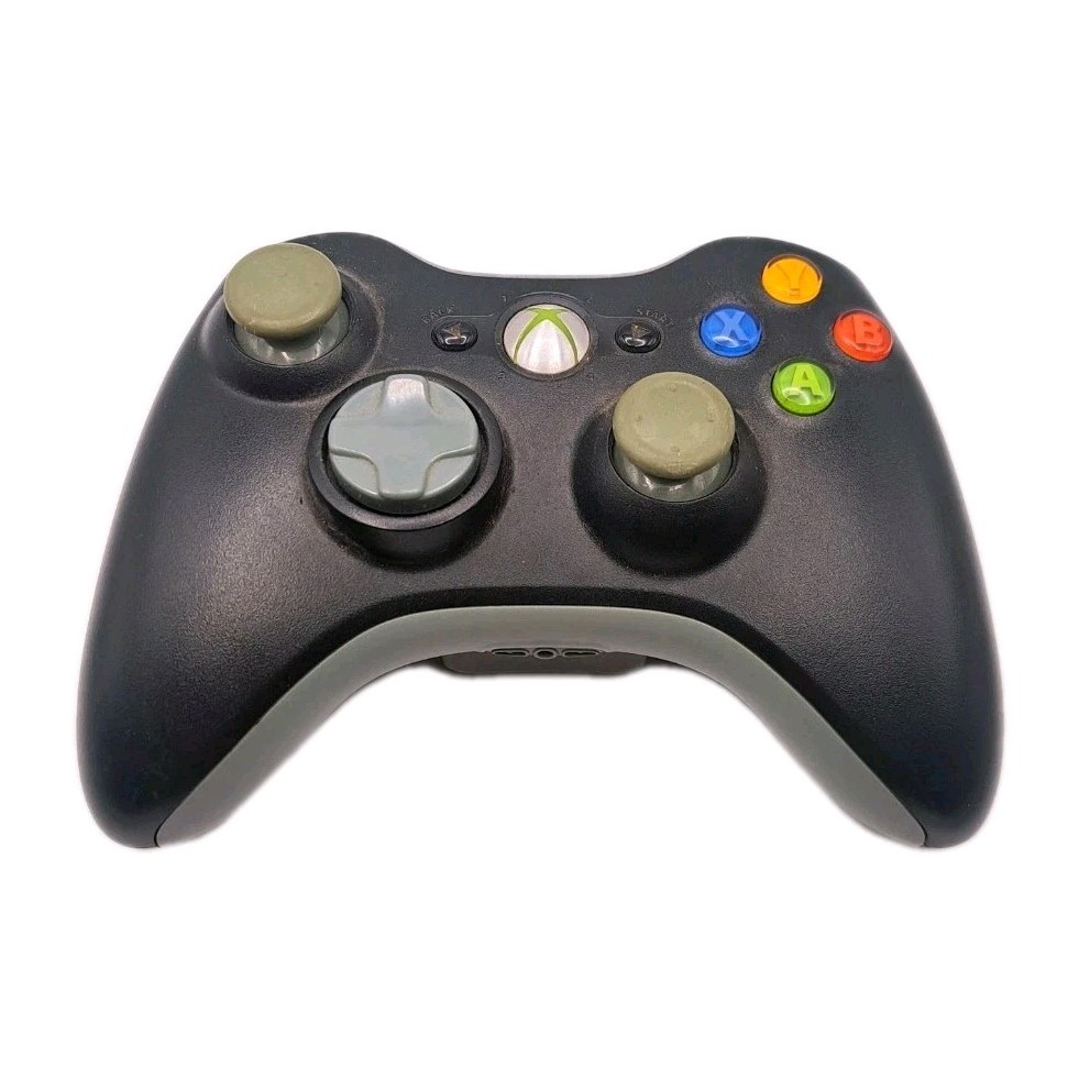 Xbox 360 Controller Black Grey Wireless Official Microsoft OEM – Tested Works