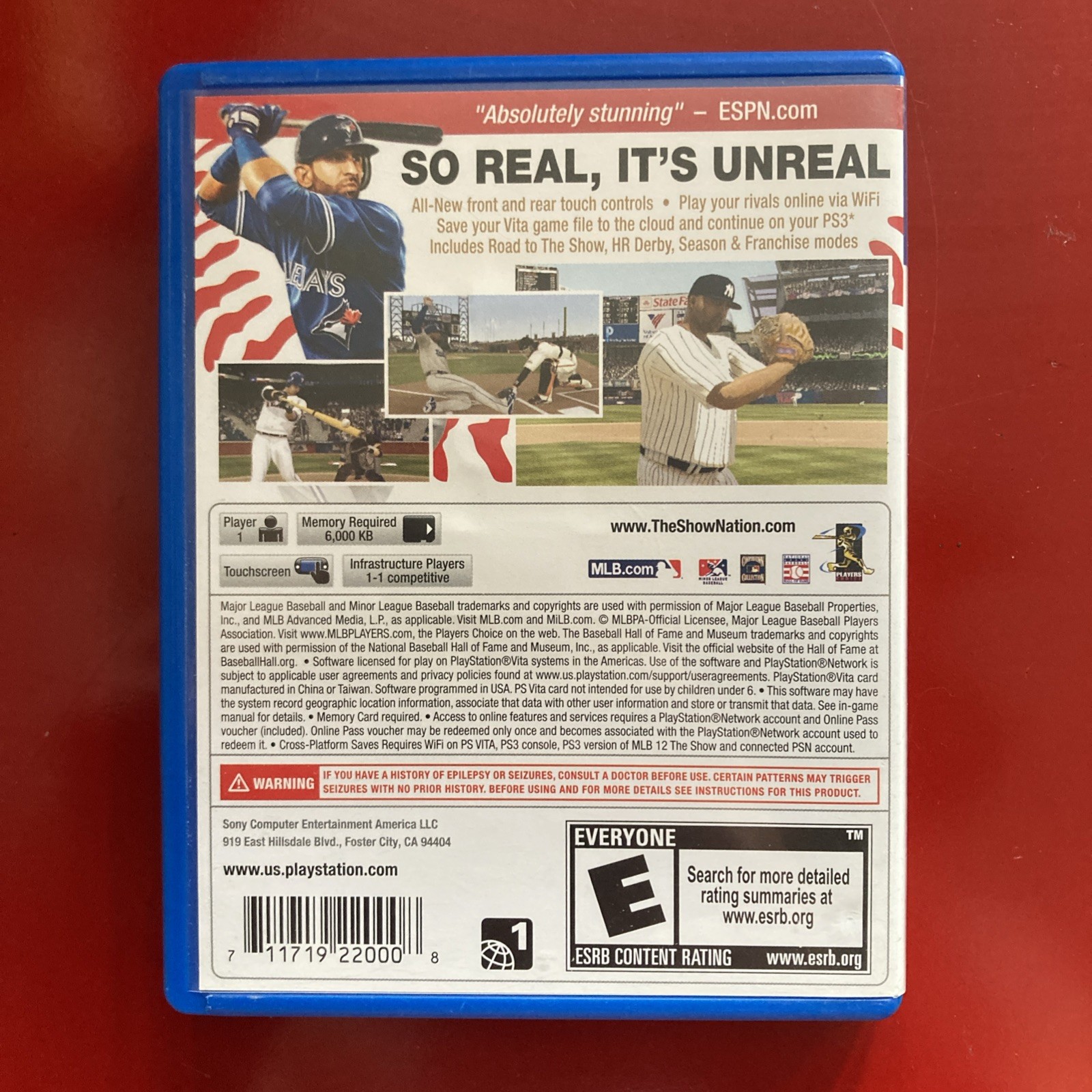 MLB 12: The Show (Sony PlayStation Vita PS Vita, 2012) Tested