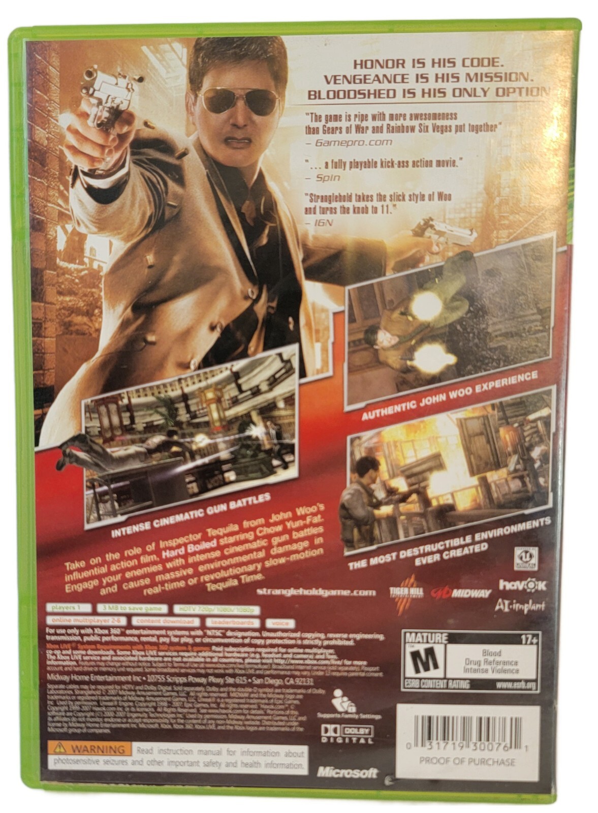 Stranglehold (Microsoft Xbox 360, 2007) RETURNS NOT ACCEPTED