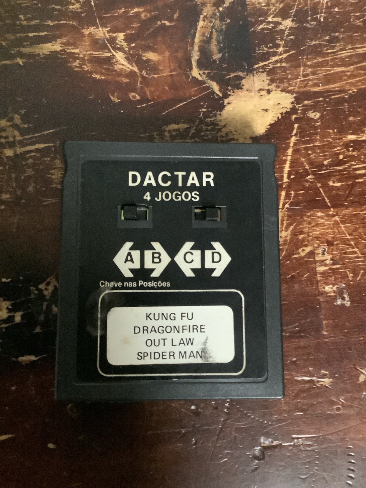 Atari 2600 4in1 Brazil Video Game Cartridge (Kung Fu, Dragon Fire, Spider Man)