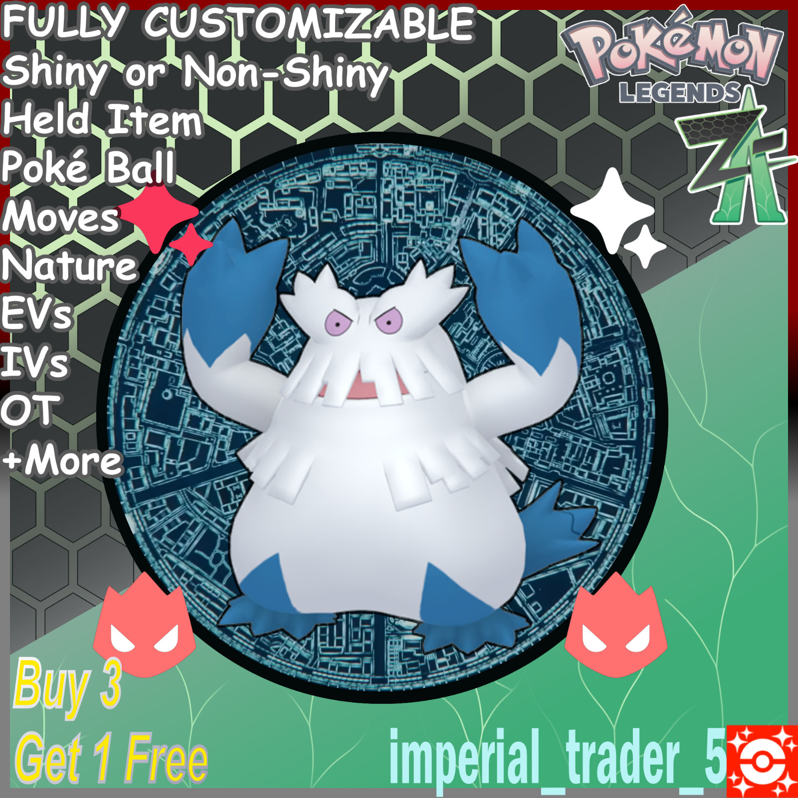Pokémon Legends Z-A ✨ Alpha Shiny Abomasnow ✨ Best 6IV Customizable