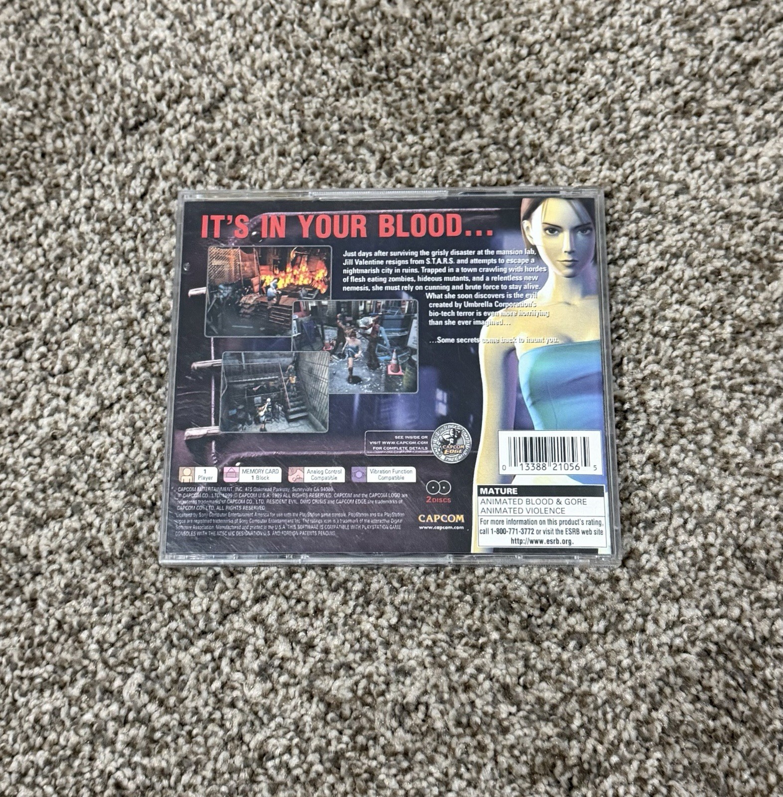 Resident Evil 3: Nemesis PS1 PlayStation 1 Complete CIB Manual Authentic
