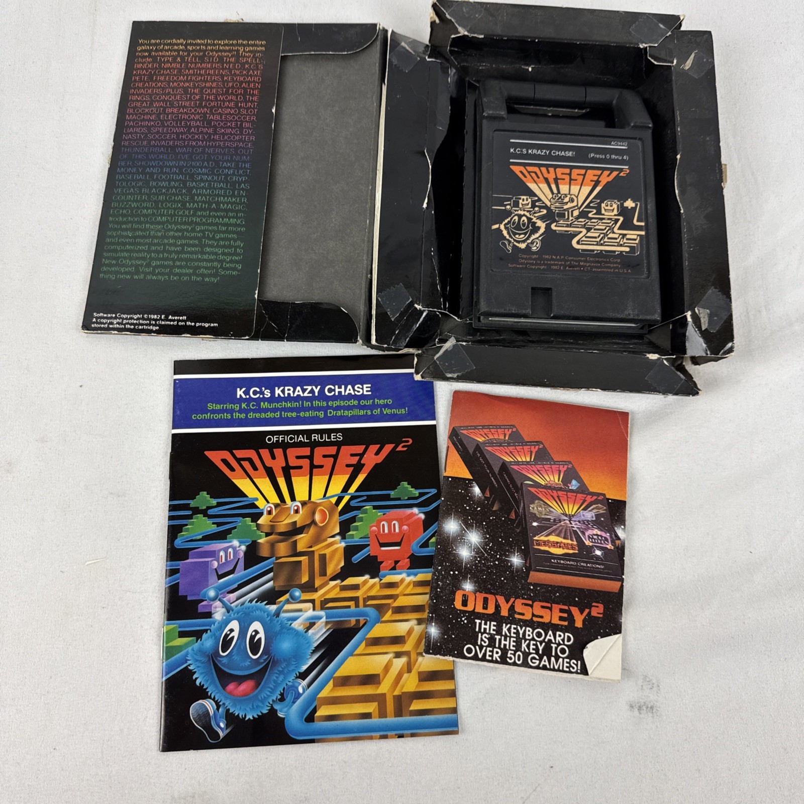 Magnavox Odyssey 2 KC’s Krazy Chase Complete CIB 1982 Video Game Cartridge